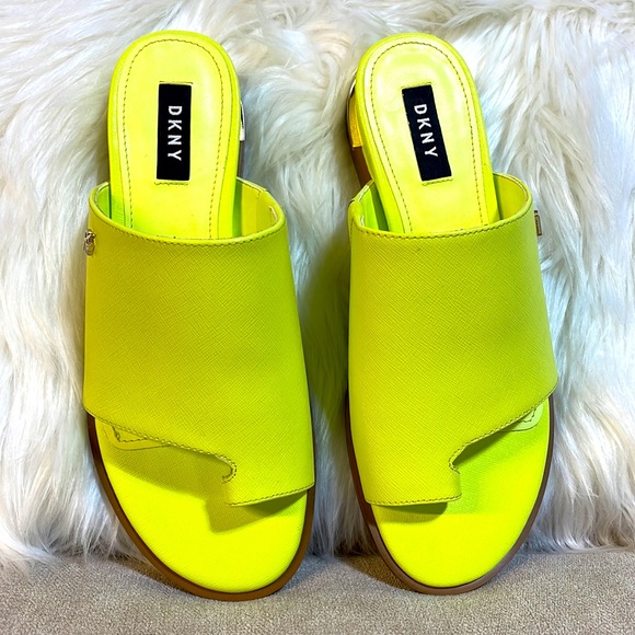 Dkny Shoes Nwt 75 Dkny Neon Lime Green Bm Daz Genuine Leather Slip